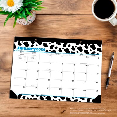 2026 Plato Cow Prints 15.5" x 11" Monthly Desk Pad Calendar (9798330700066)