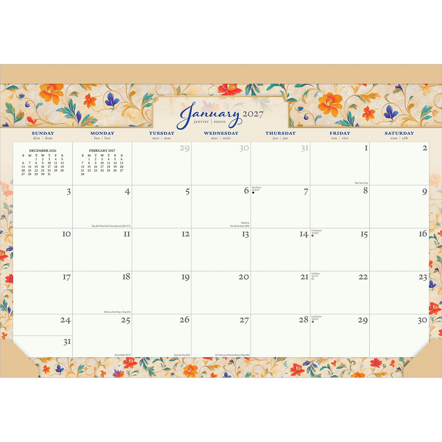2027 BrownTrout Tuscan Delight 17 x 12 Monthly Desk Pad Calendar, Assorted Colors (9798330715909)