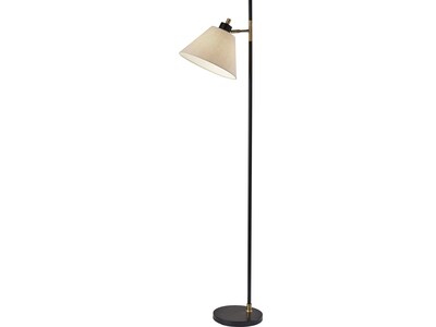 Adesso Matthew 63.5" Antique Brass Floor Lamp with Trapezoid Shade (1610-01)