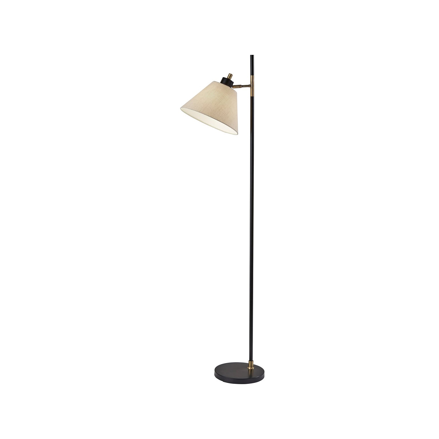 Adesso Matthew 63.5 Antique Brass Floor Lamp with Trapezoid Shade (1610-01)