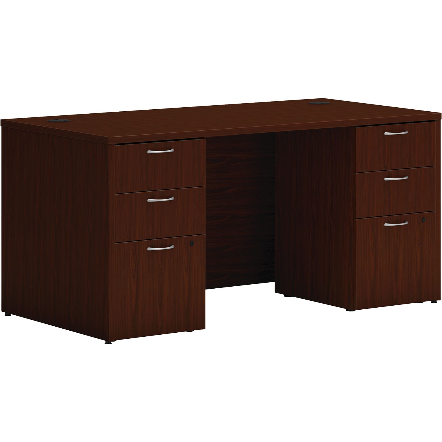 HON Mod 60W Double-Pedestal Desk, Traditional Mahogany (HLPLDS6030BBFTM1)