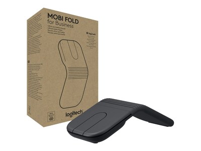 Logitech Mobi Fold for Business Wireless Ambidextrous Optical Travel Mouse, Graphite  (910-007600)