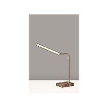 Adesso Reader LED Desk Lamp, 15, Antique Brass/Brown Marble (3557-21)