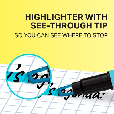Sharpie Clear View Highlighter, Chisel Tip, Yellow, 3/Pack (1950745/2128217)