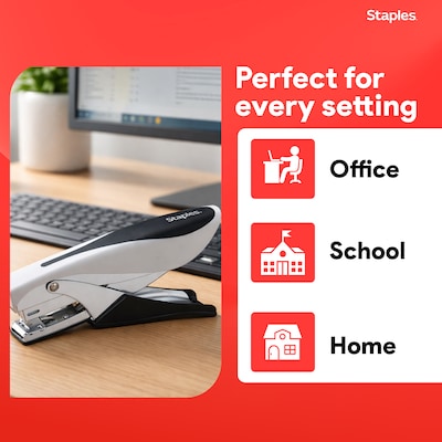 Staples Deluxe Heavy-Duty Handheld Stapling Pliers, 20-Sheet Capacity, Black/Gray (24546/17584)