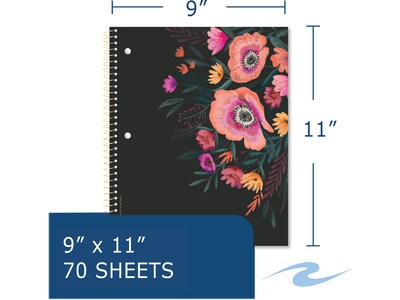Roaring Spring Paper Products Studio Series 1-Subject Notebooks, 9" x 11", College Ruled, 70 Sheets, Each (11323)