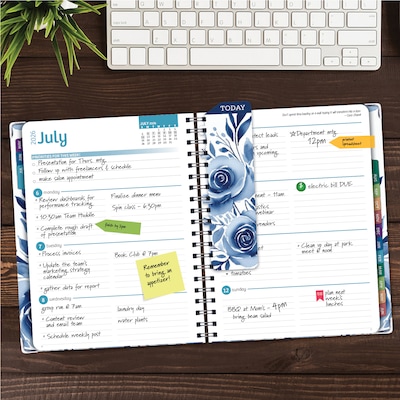 2026-2027 Excello Brands 8.5 x 11 Academic Weekly & Monthly Planner, Paperboard Cover, Blue Bloom (FSHN-AY26-8511-02)