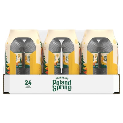 Poland Spring Pineapple Mango Sparkling Purified Water, 16.9 oz., 24/Carton (19991128)