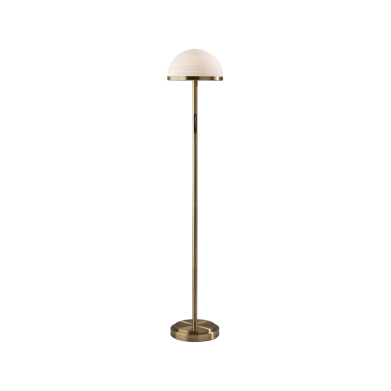 Adesso Juliana 54 Antique Brass Floor Lamp with Dome Shade (5188-21)
