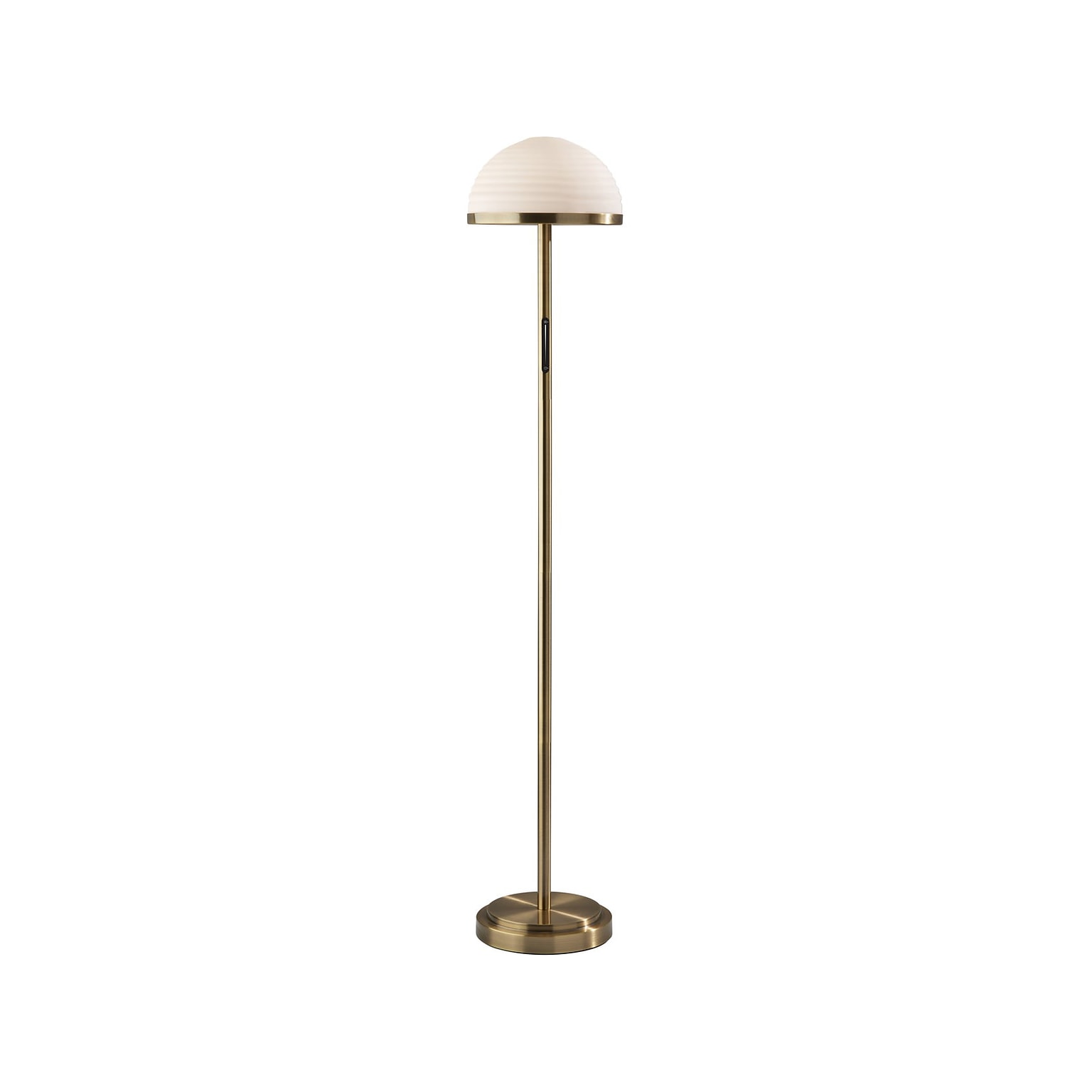 Adesso Juliana 58 Antique Brass Floor Lamp with Dome Shade (5188-21)