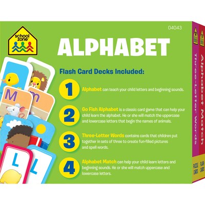 School Zone Alphabet Flash Cards, 4/Pack (SZP04043)