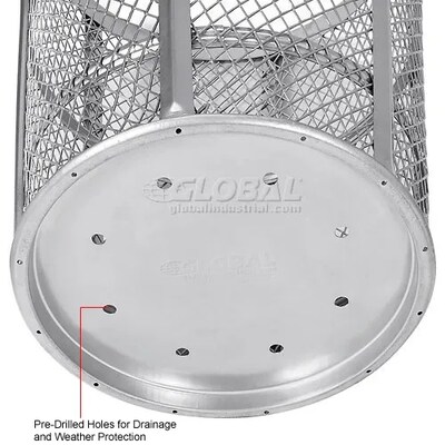 Global Industrial Outdoor Steel Mesh Corrosion-Resistant Trash Can, 48 Gallon, Silver (237633)