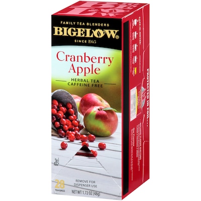 Bigelow Cranberry Apple Herbal Tea Bags, 28/Box (RCB004001)