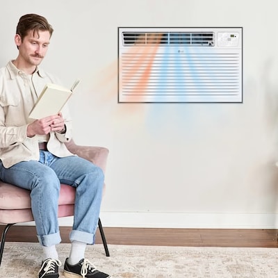 LG 230-Volt 11800 BTU 11500 (BTU DOE) Wall Air Conditioner with Remote, White (LT1233HNR)