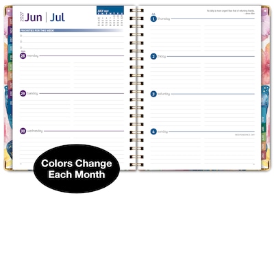 2027 Excello Brands 7.8" x 9" Weekly & Monthly Standard Planner, Paperboard Cover, Watercolor Butterflies (FSHN-CY27-79-33)