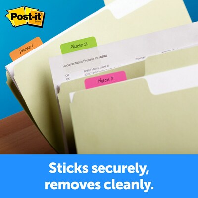 Post-it® Durable Tabs, 2" Wide., Solid, White, 50 Tabs/Pack (686F-50WH)