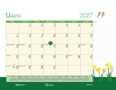 2027 House of Doolittle Seasonal Holiday 18.5" x 13" Monthly Desk Pad Calendar (1396-27)