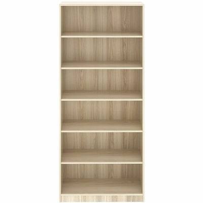 Lorell 84 6-Shelf Bookcase with Adjustable-Shelves, Modern Elm Laminate (LLR66344)