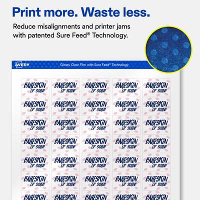 Avery Rectangle Laser/Inkjet Multipurpose Labels, Clear, 50 Labels/Sheet, 50 Sheets/Pack (19479311189)