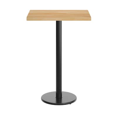 Flash Furniture Bennett Wooden Commercial Indoor Table, 30" x 24", Natural Top/Black Base (GSF2430NTTR18B)