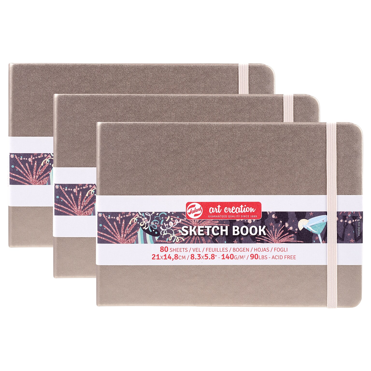 Talens Art Creation 8.3 x 5.8 Sketch Book, 80 Sheets/Book, 3/Bundle (TLN9314245M-3)