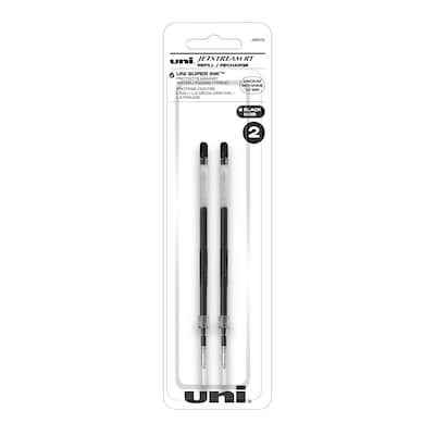 uni Jetstream RT Ballpoint Pen Refills, Medium Point, 1.0mm, Black Ink, 2/Pack (35972)