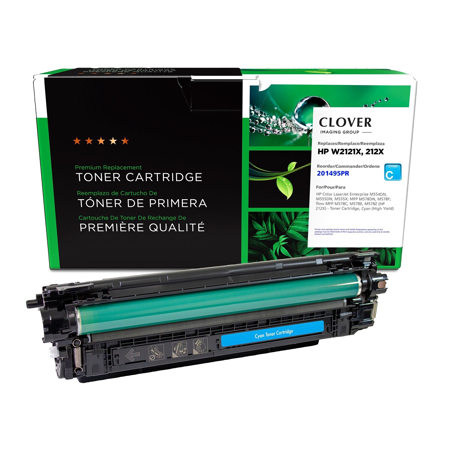 Clover Imaging Group Remanufactured Cyan High Yield Toner Cartridge Replacement for HP 212X (W2121X)