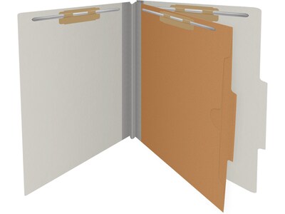 Medical Arts Press Pressboard Classification Folder, 1-Divider, 2" Expansion, Letter Size, Gray, 10/Box (DV-T42-14-3GRY-PKT)