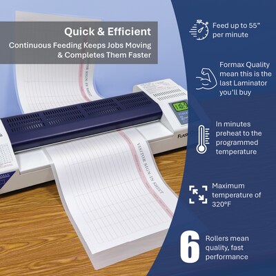 Formax FlashGuard 18R6 Thermal & Cold Laminator, 18" Width, White (FlashGuard 18R6)