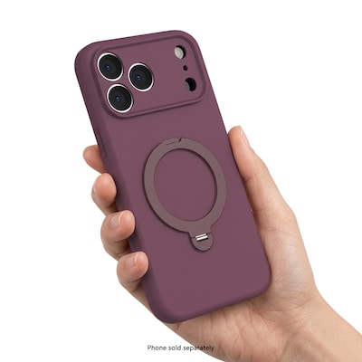 SaharaCase MagSafe Silicone Phone Case for iPhone 18 Pro Max, 360-Degree Kickstand, Wireless Charging, Dark Cherry (CP01189)