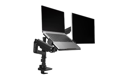 Kensington SmartFit Premium Heavy Duty Dual Monitor Arm with Laptop Tray, UP to 49", Black (K58274NA)