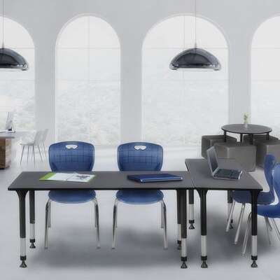 Regency Rectangular Activity Table, 66" x 30", Height Adjustable, Grey (MT6630GYAPBK)
