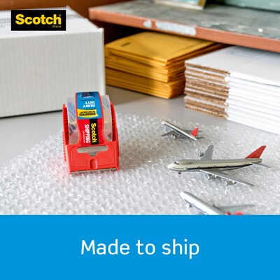 Scotch Heavy Duty Shipping Packing Tape with Dispenser, 1.88" x 22 yds., Clear, 6 Rolls (142-6)