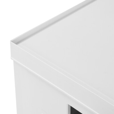 Techni Mobili Storage Box with Lid, Plastic, White, 2/Pack (RTA-SBX200)