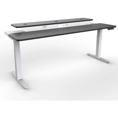 VersaDesk PowerLift Split-Level 72W Electric Rectangular Adjustable Standing Desk, Black/White (PL2SD7230-WB)