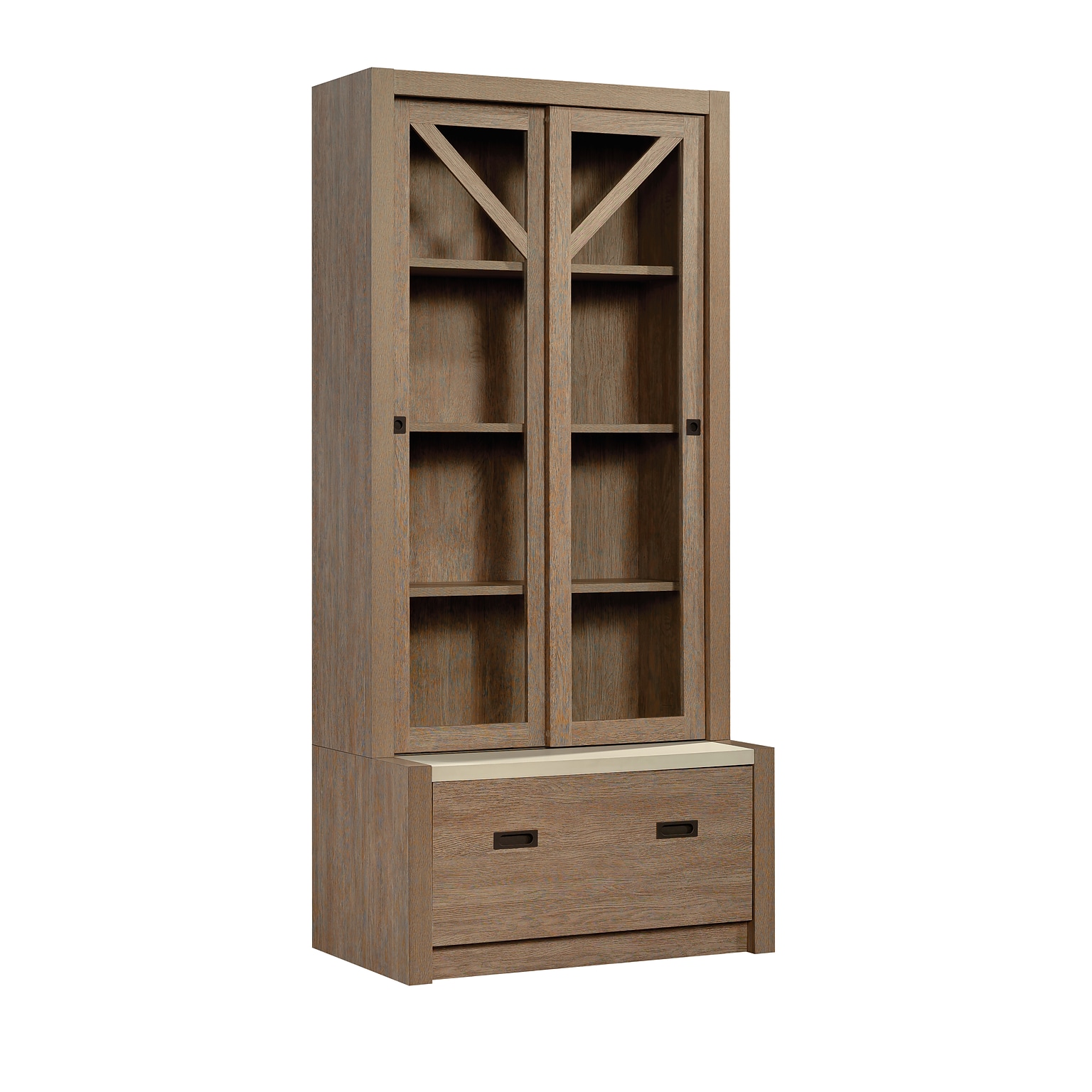 Sauder Dixon City 72H 4-Shelf Bookcase, Brushed Oak (432891)