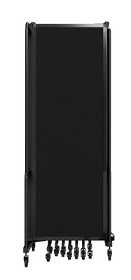 National Public Seating Robo Series 11-Panel Folding Mobile Room Divider, 72"H x 256"W, Black Fabric (RDB6-11PT10)