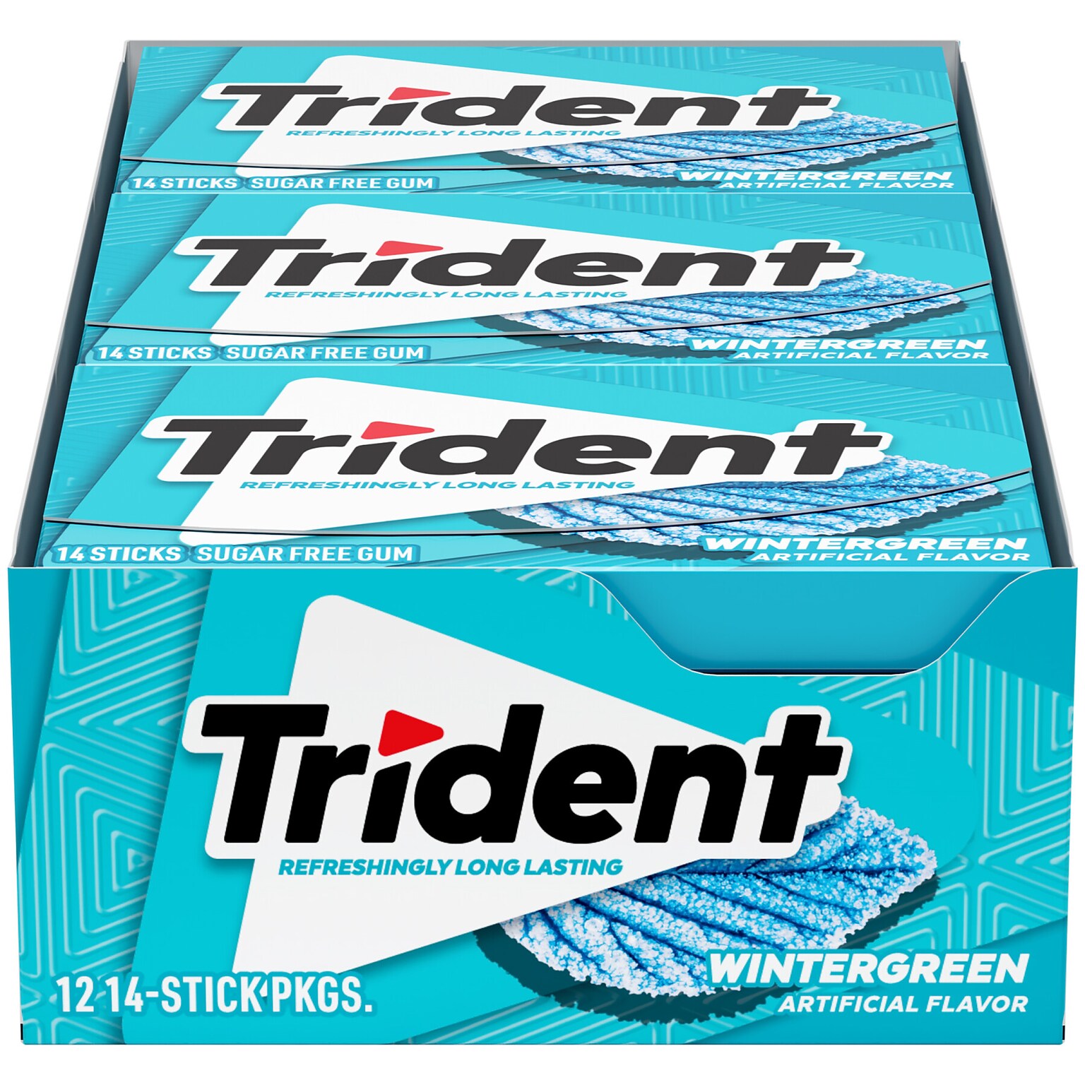 Trident Sugar Free Wintergreen Gum, 16 oz., 14 Pieces/Pack, 12/Pack (304-00058)
