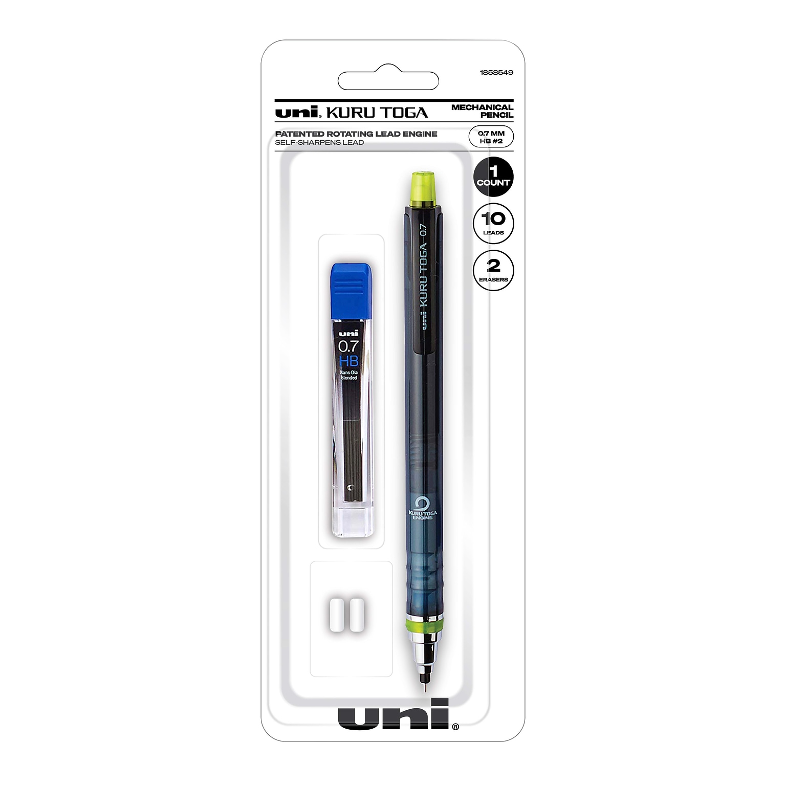 uni Kuru Toga Mechanical Pencil, 0.7mm, #2 Medium Lead (1858549)