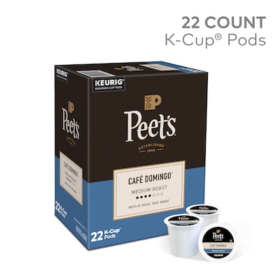 Peets Coffee Café Domingo Coffee Keurig® K-Cup® Pods, Medium Roast, 22/Box (6543)