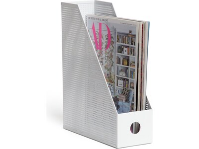 U Brands The Perforated Collection Metal Magazine File Holder, White (5716U01-06)