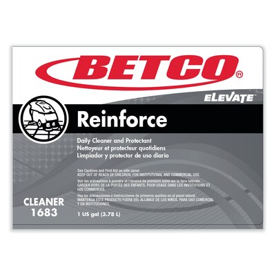 Betco Reinforce Floor Cleaner and Protectant, Lemon Scent, 1 Gal. Bottle, 4/Carton (BET16830400)