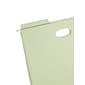 Smead FasTab Hanging File Folders, 1/3-Cut Tab, 3-1/2" Expansion, Letter Size, Moss, 9/Box (64222)