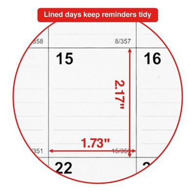 2026 Staples 12" x 17" Monthly Wall Calendar, White/Red/Gay (ST53913-26)