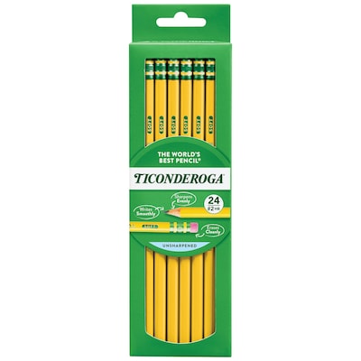 Ticonderoga The Worlds Best Pencil Wooden Pencil, 2.2mm, #2 Soft Lead, 2 Dozen (X13924X)