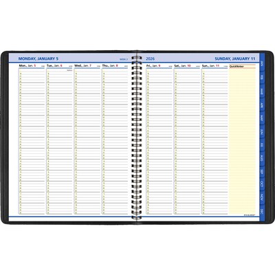 2026 AT-A-GLANCE QuickNotes 8.25 x 11 Weekly & Monthly Appointment Book, Faux Leather Cover, Black (76-950-05-26)