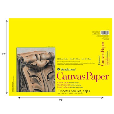 Strathmore 300 Series 12 x 16 Canvas Paper Pad, 10 Sheets/Pad (STTP310121)