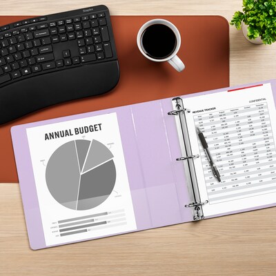 Staples Heavy Duty 2" 3-Ring View Binder, D-Ring, Light Purple (ST63093)