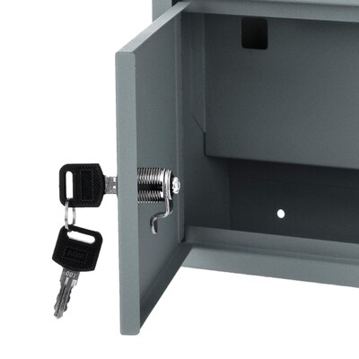 AdirOffice Steel Multipurpose Drop Box Interoffice Mailbox, Medium, Gray (631-02-GRY-PKG)