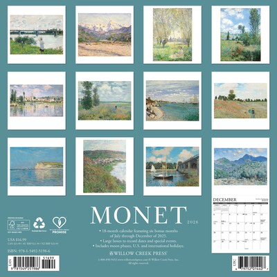2026 Willow Creek Monet 12 x 12 Monthly Wall Calendar (51986X)